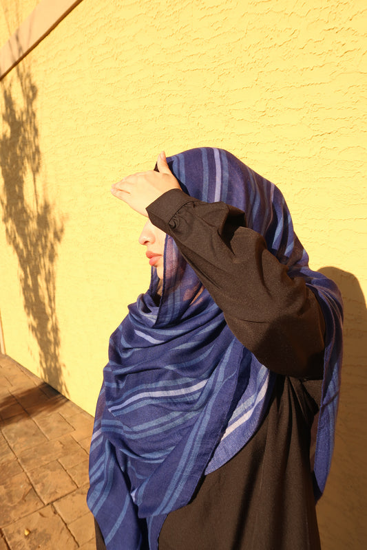 Celestina Blue Striped Hijab